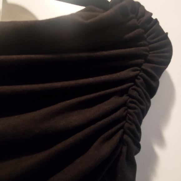 Commense black off shoulder  mesh waist. Long sleeve maxi sz med NWT - Picture 6 of 8